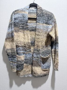 Coco Y Club Open Front Cardigan Chunky Knit Cottagecore Boho Small Sweater